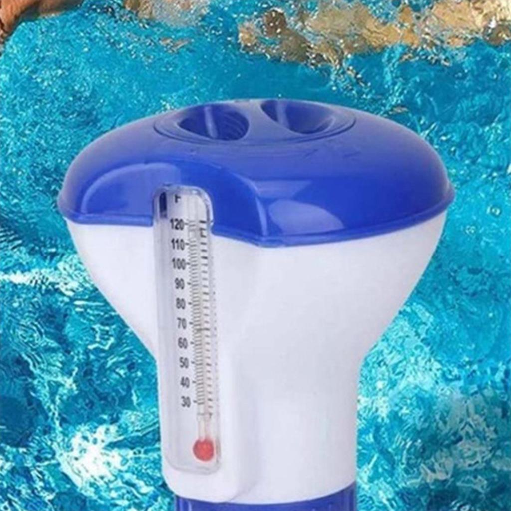 Pool Cleaner Dispenser 5 Inch With Thermometer Durable Corrosion Resistant For Home Hotel Use