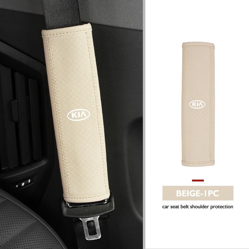AQH1  For KIA Car Safety Belt Shoulder Protector Pad Leather Seat Belt Cover Accessories K5 K2 Rio Optima Sportage Venga Sorento