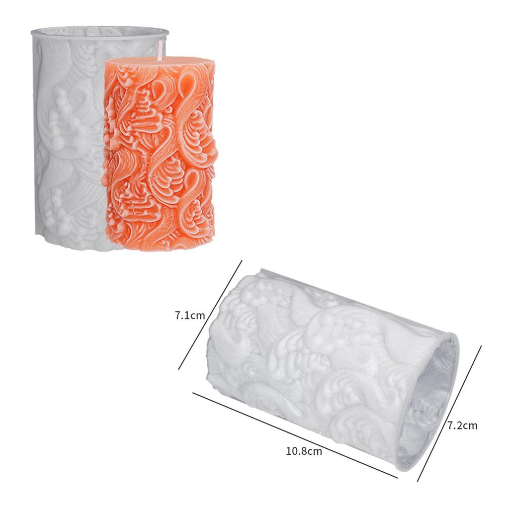 Relief 3D Schmetterling Blume Säule Silikon Kerzenform Welle Seife Harz Gips Herstellungsform DIY Handwerksform Heimdekoration Geschenk