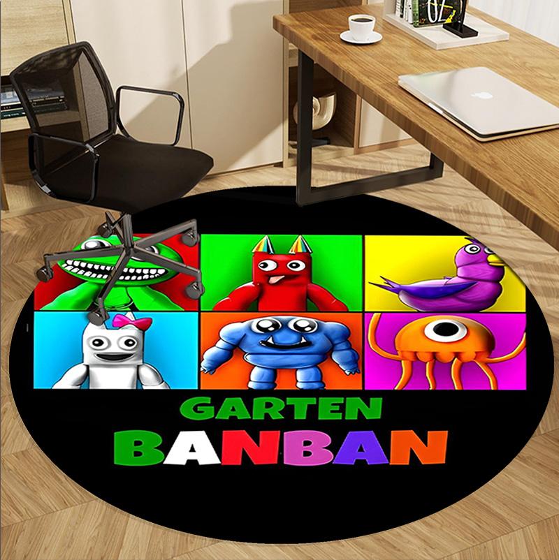 Game Rainbow Friends Pattern Round Rug, Indoor/Outdoor Mat, for Picnic, Gameroom, Bedroom, Office, Living Room, Home Decor Carpet, Birthday Gift