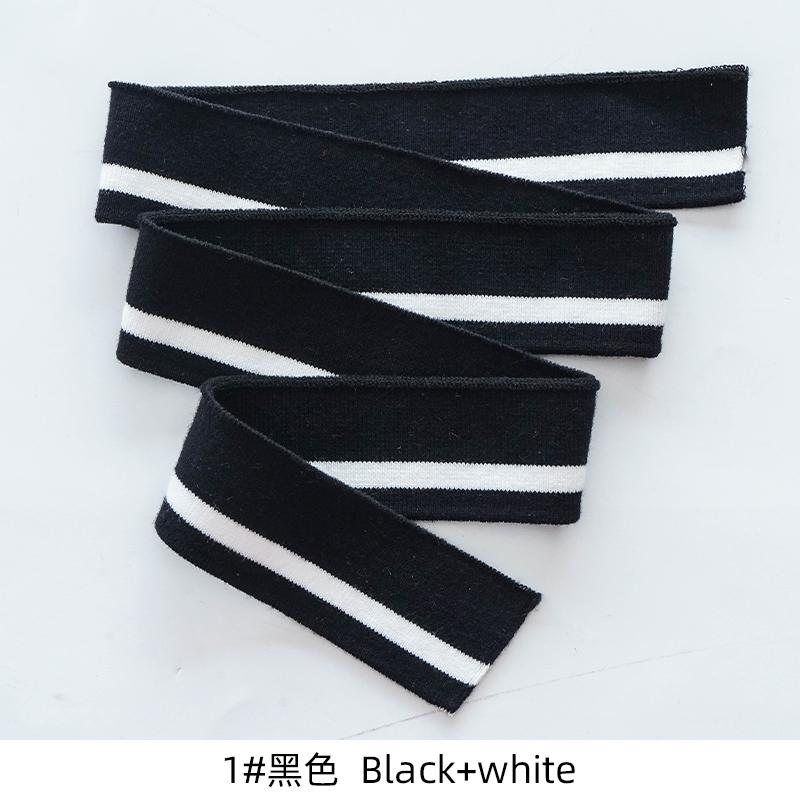 3.5*80CM High Stretch Knitted Rib Cotton Fabric T-shirt Neckline Elastic Collar Cuffs Trim For Clothing Accessories FabricTJ0510