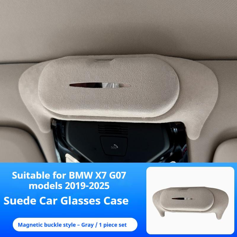 

Car Suede Glasses Case For BMW X5 X6 X7 G05 G06 G07 2019-2025 Car Sunroof Fur Sunglasses Storage Box Organizer Auto Accessories