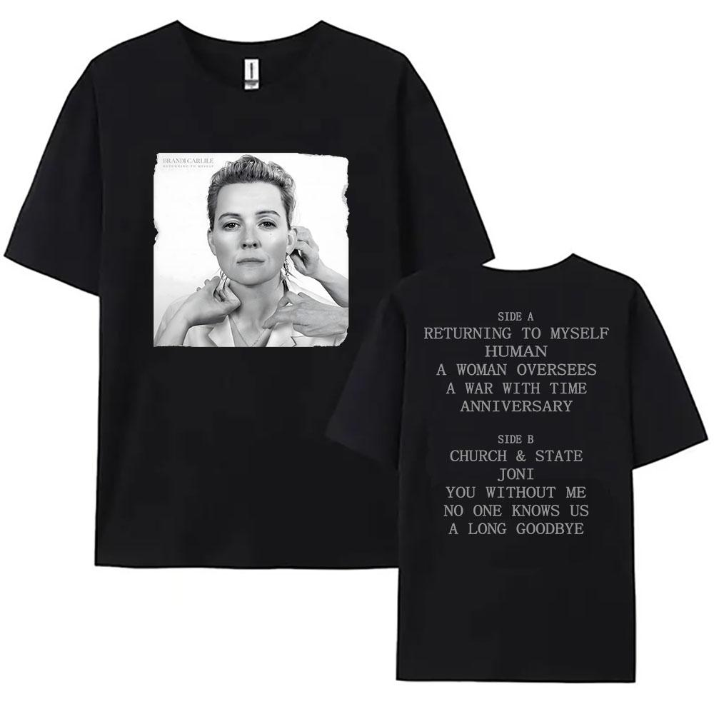 

Returning To Myself Cover Tee Brandi Carlile Fashion T-shirt Cotton Short Sleeve T Shirt Unisex Tshirts M чорний