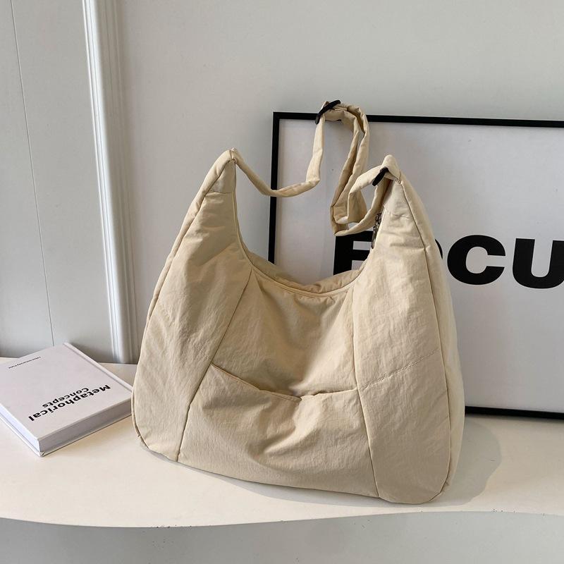 2025 autumn new large-capacity dumpling bag simple cotton clothes Korean version crossbody women's shoulder bag