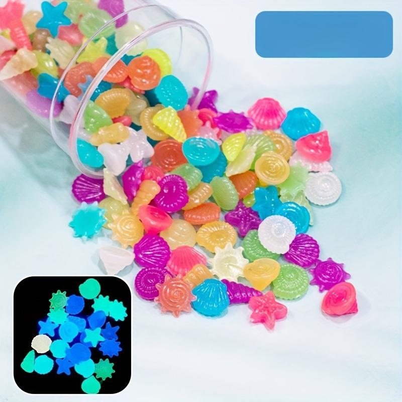 100PCS luminous color resin marine decorative stone, marine theme, lasting shine, aquarium and bonsai, glass container luminous stone