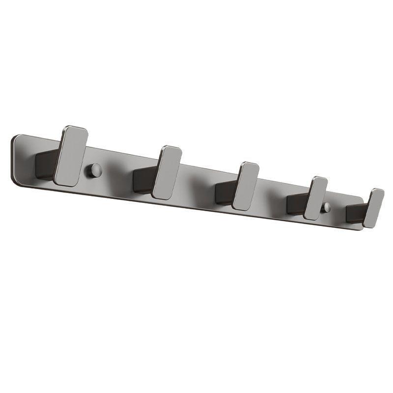 K Border No-Drill Solid Aluminum Coat Hook - Black/Gray