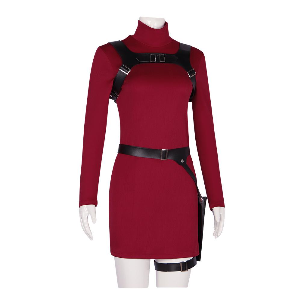 Female Resident 4 Ada Wong Cosplay Costume Dress Belt Outfits Fantasia Halloween Carnival Disguise Suit For Adult Women Girls