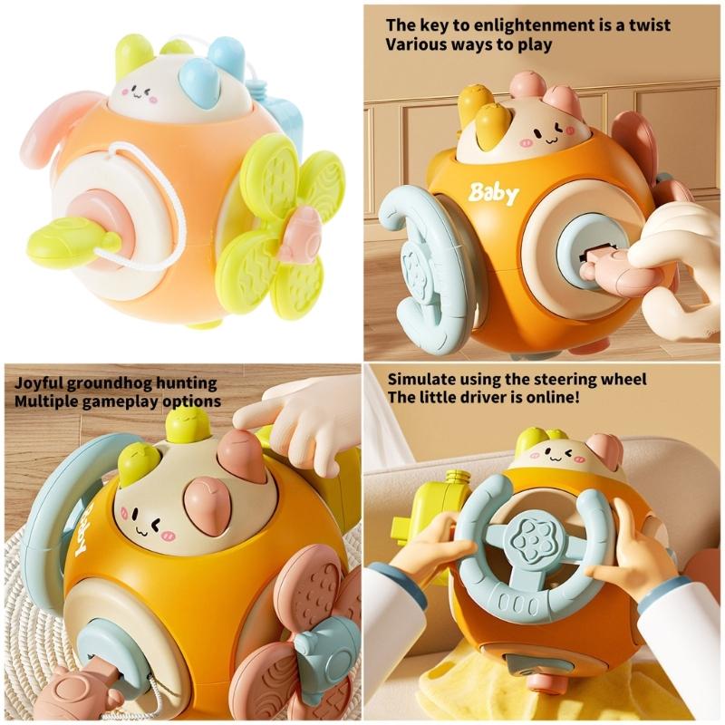 Interactive Baby Activity Ball Toy For Car Rides Fine Motor Skill Building Sensory Toy for Toddler Hand Eye Coordination