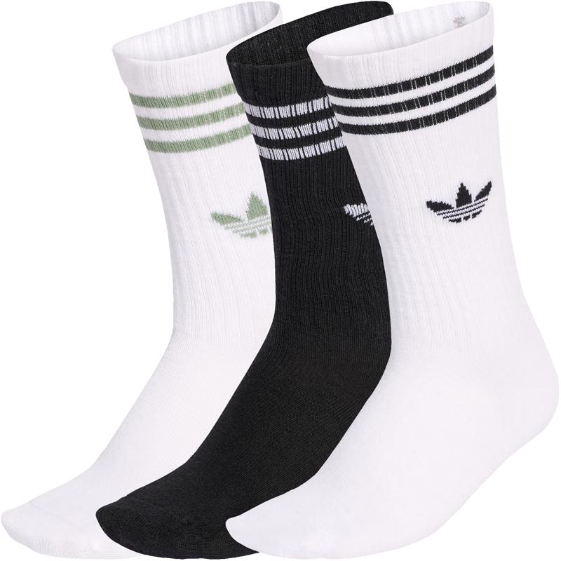 Adidas Kids  Classic 3-Stripe Mid-Cut Sports Socks 3-Pack KXXL