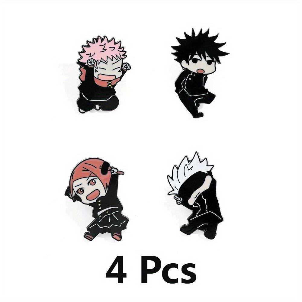 4 Pcs Cartoon Character Brooch Handsome Eye Mask Boy Enamel Pin Metal Badge Jewelry Backpack Clothing Accessories Festival Gift
