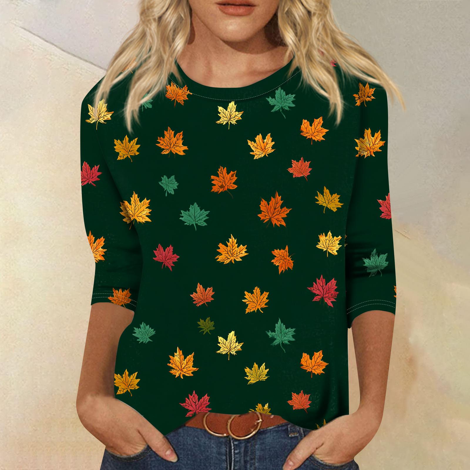 

Женская модная повседневная свободная футболка с круглым вырезом и рукавами 3/4 с принтом, женский топ XL