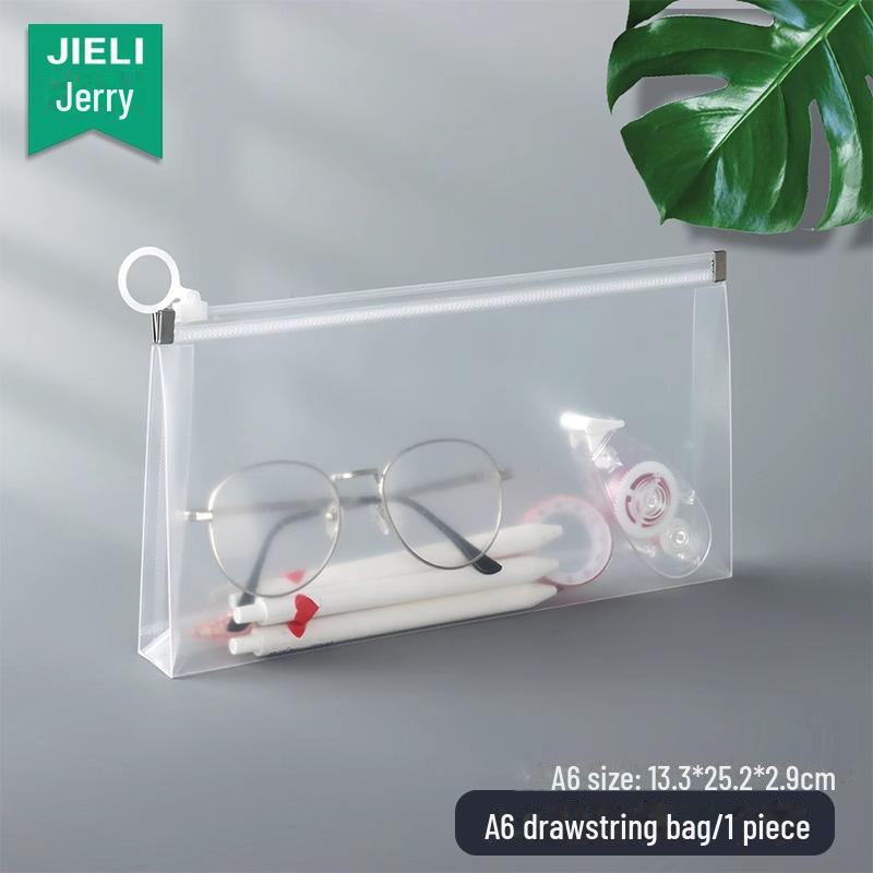 Transparent Frosted PVC Waterproof Document Bag with Zipper - A4/A5/A6
