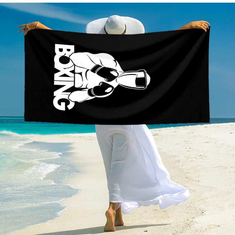 Ultra-Soft Beach Towel with boxing Theme,Ideal for Pool - Camping, Diving - Perfect Travel Essential, Vibrant Beach Towel.
