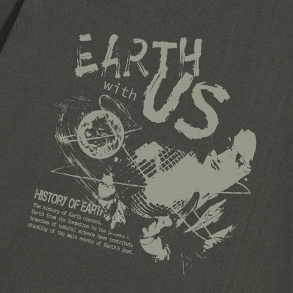 ASTRAL PROJECTION Earth With Earth Oversized Long Sleeve T-Shirt_Khaki