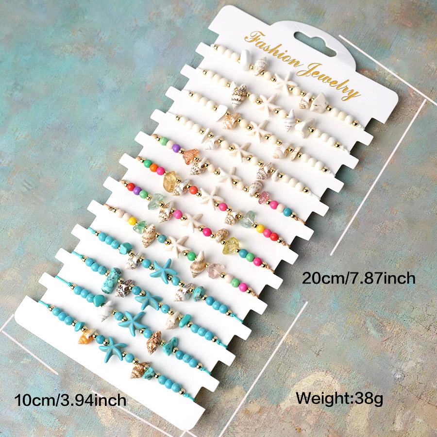 Noter New Bohemian Women String Bracelet Cute Starfish Conch Fish Marine Animals Charm Braslet Beach Vacation Jewelry Versatile
