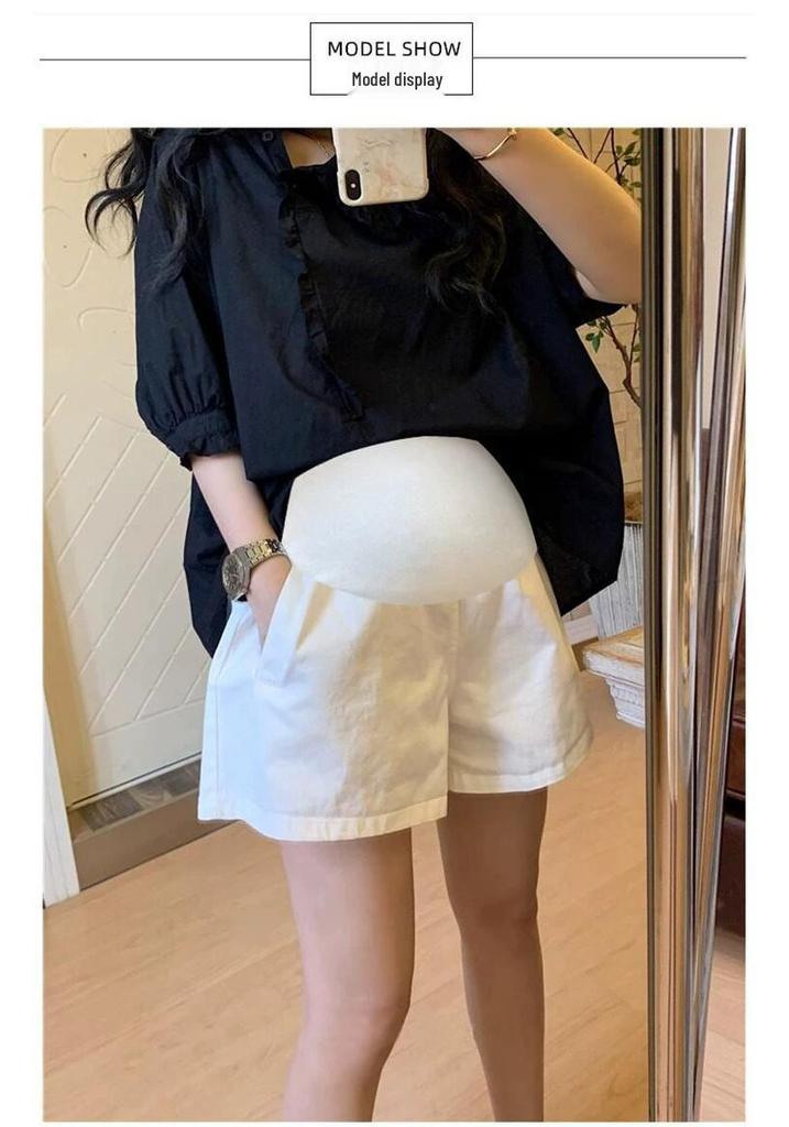 Plus Size Petite Maternity Wide Leg Shorts - Summer Fashion Thin Style