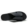 Mens Slippers Luxury Leather Slides Flats Slip Ons Summer Indoor Outdoor Casual Sandals Fashion Beach Shoes for Men 2025 New