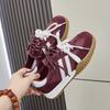 Fengliya New Versatile Red Women's Autumn New Retro Color Matching Casual Board Shoes Round Head Versatile