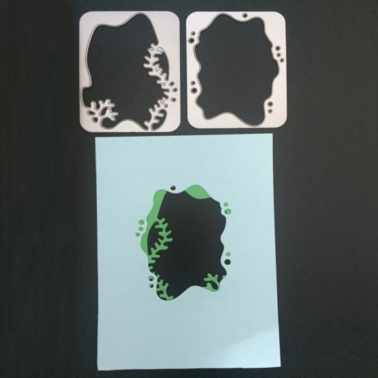 2st DIY Cutting Dies Vatten Gräs Ram Konst Fotoalbum DIY Embossing Stencil
