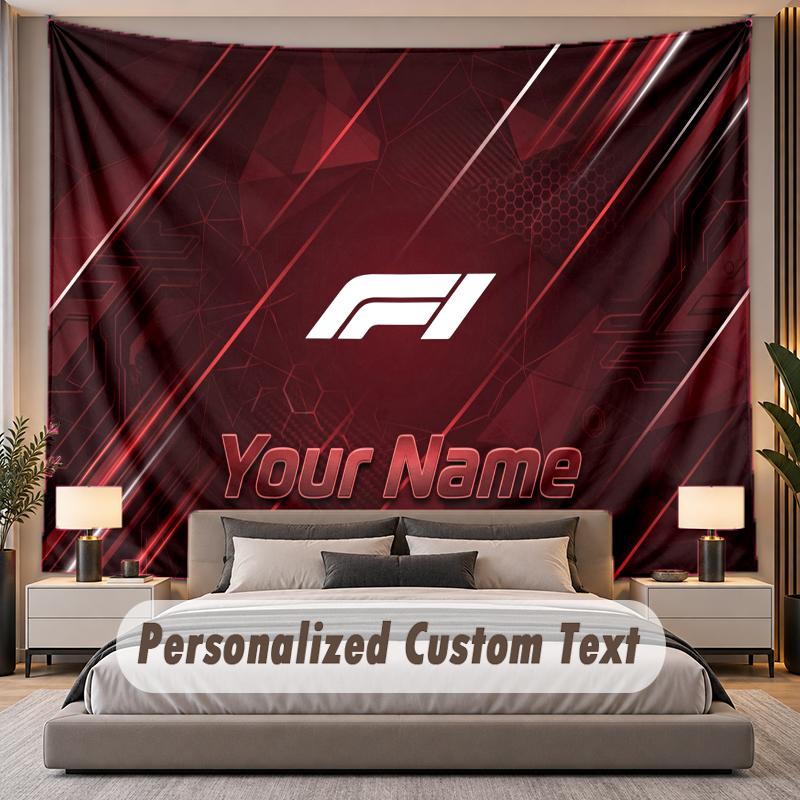 Custom Name Text Tapestry F1 Personalized Polyester Wall Tapestry For Bedroom And Room