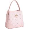 New Disney Strawberry Bear Series PVC Bucket Bag Handbag Women's Strawberry Pink/Cream White BMK-72626