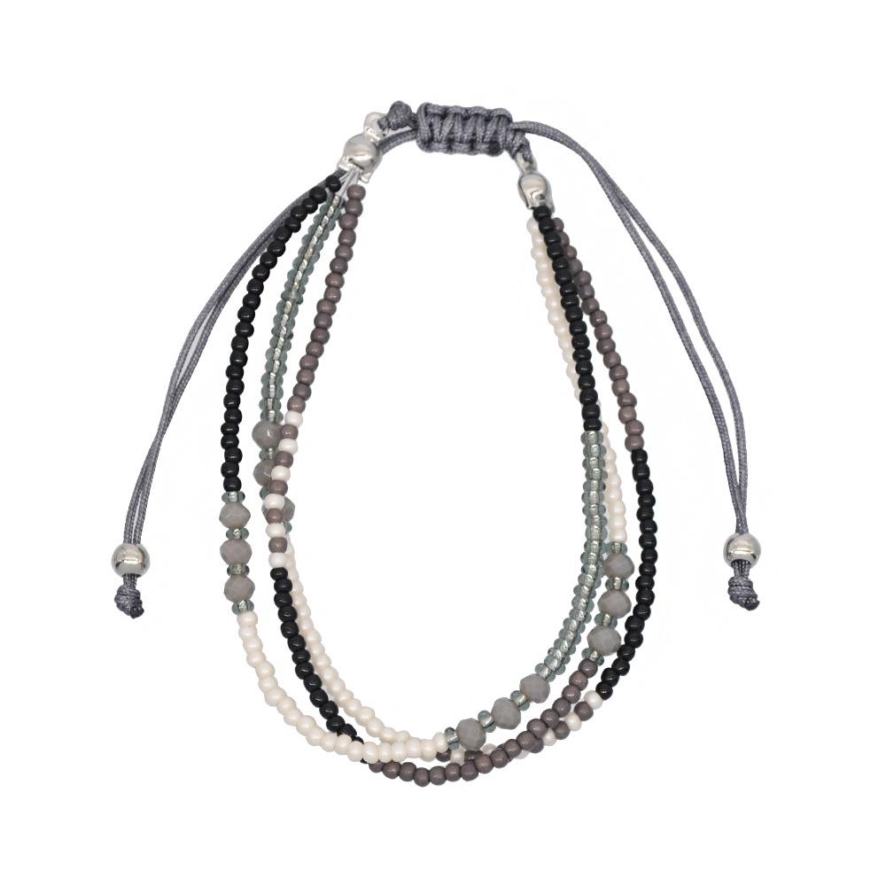 Bohemian Holiday Colorful Crystal Beaded Woven Bracelet for Women