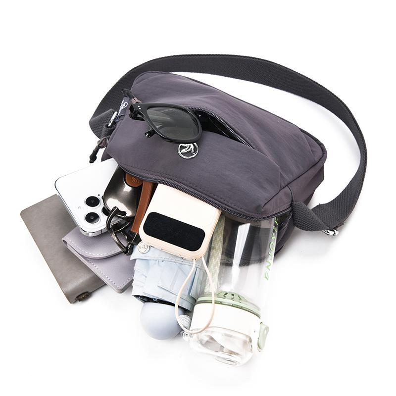 Shoulder Bag Women's Bag Multi-Layer Pocket Lightweight Crossbody Bag Nylon Mother Bag
