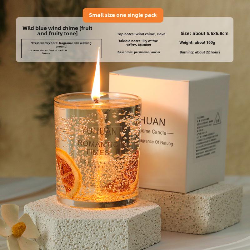 DIY Real Flower Jelly Scented Candle Cup - Creative Souvenir Gift for Girls' Bedroom with Long-Lasting Fragrance.