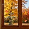 Holiday Party Window Ornament Scarecrow Stickers with Realistic Maple Leaf, Pastoral Decals, Waterproof Farmhouse Fall Decorations PVC Static