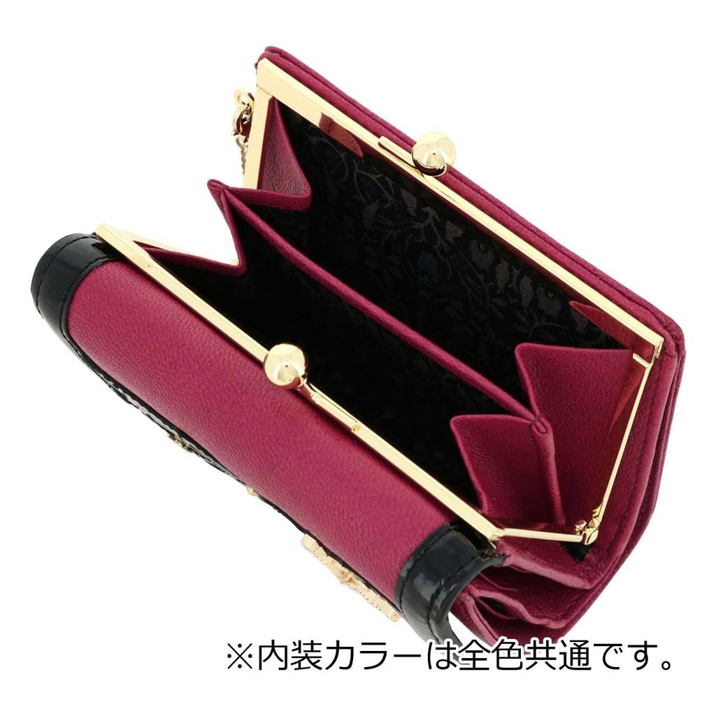 Bifold Wallet Clasp Genuine Leather Poison 316551 Gothic Goth Halloween Spider Web Goat Leather Cowhide Leather Navy [ANNA SUI] [ANNA SUI] Women's