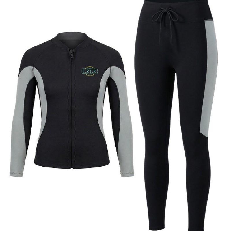 1.5mm SCR Neoprene Wetsuit Set Long Sleeve Pants Mens Dive Suit Scuba Snorkeling Swimming Cold Water