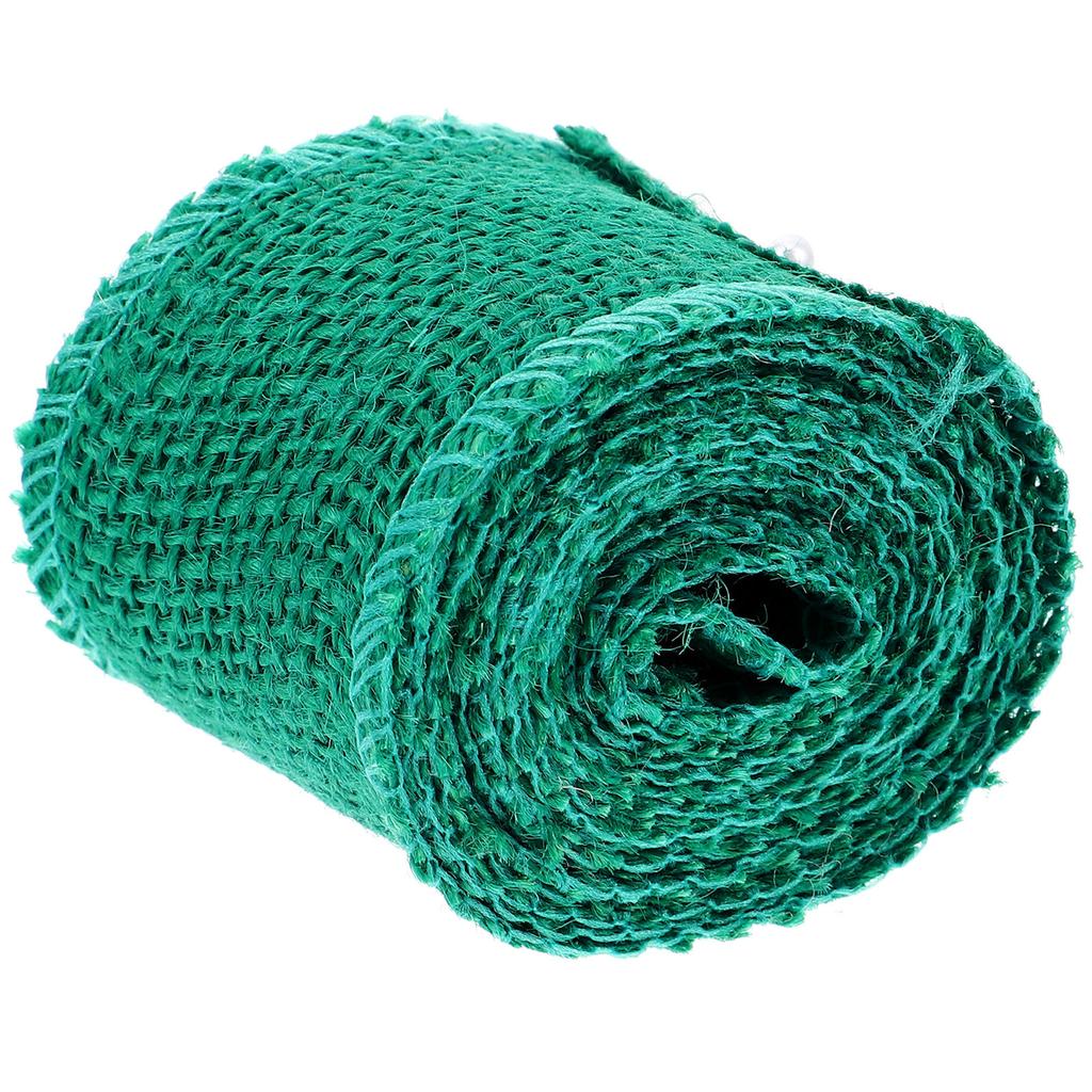 2M Green Jute Burlap Ribbon Roll Natural Texture Eco Friendly Craft Supply for Christmas Wedding Wreath Decoration Burlap Ribbon