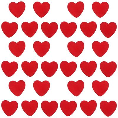 50Pcs Self Adhesive Wooden Heart Stickers for Valentine's Day Wedding Craft Scrapbook Gift Decoration Wooden Red Heart Sticker