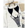 Europäischer & Amerikanischer Bestseller Damen Sexy Glänzend Einfarbig Neckholder Bikini Badeanzug