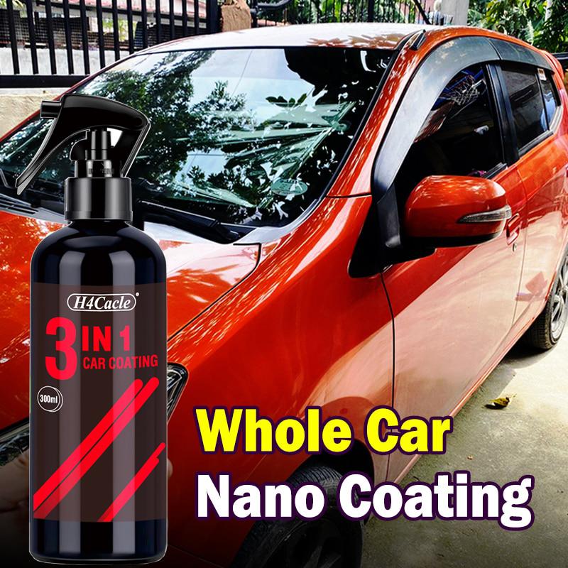 3 In 1 High Protection Quick Ceramic Coating Nano Spray Car Coating Wax Polishing Spray Plastic Refresh Fast Fine Scratch Repair