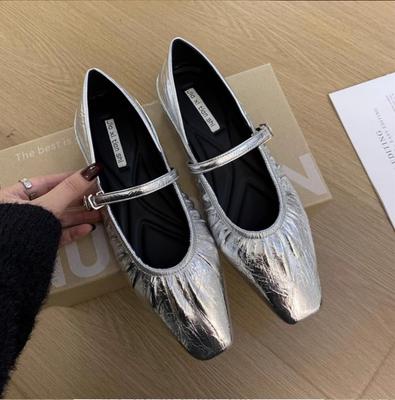 Damen flache Schuhe Mary Janes Schuhe Frühling Neue Mode Quadratische Zehenpartie Flach Damen Weiche Sohle Ballerinas Flach Bequem Ballettschuhe Zapatos