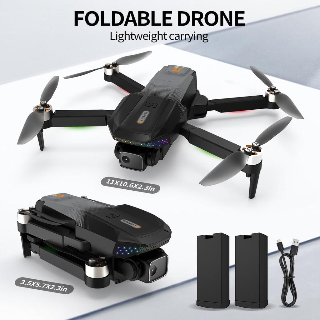 Drone with Camera for Beginners and Adults, 1080P Foldable FPV Mini Drones with 2 Batteries,One Key Take Off/Land,3D Flip,Trajectory Flight,3