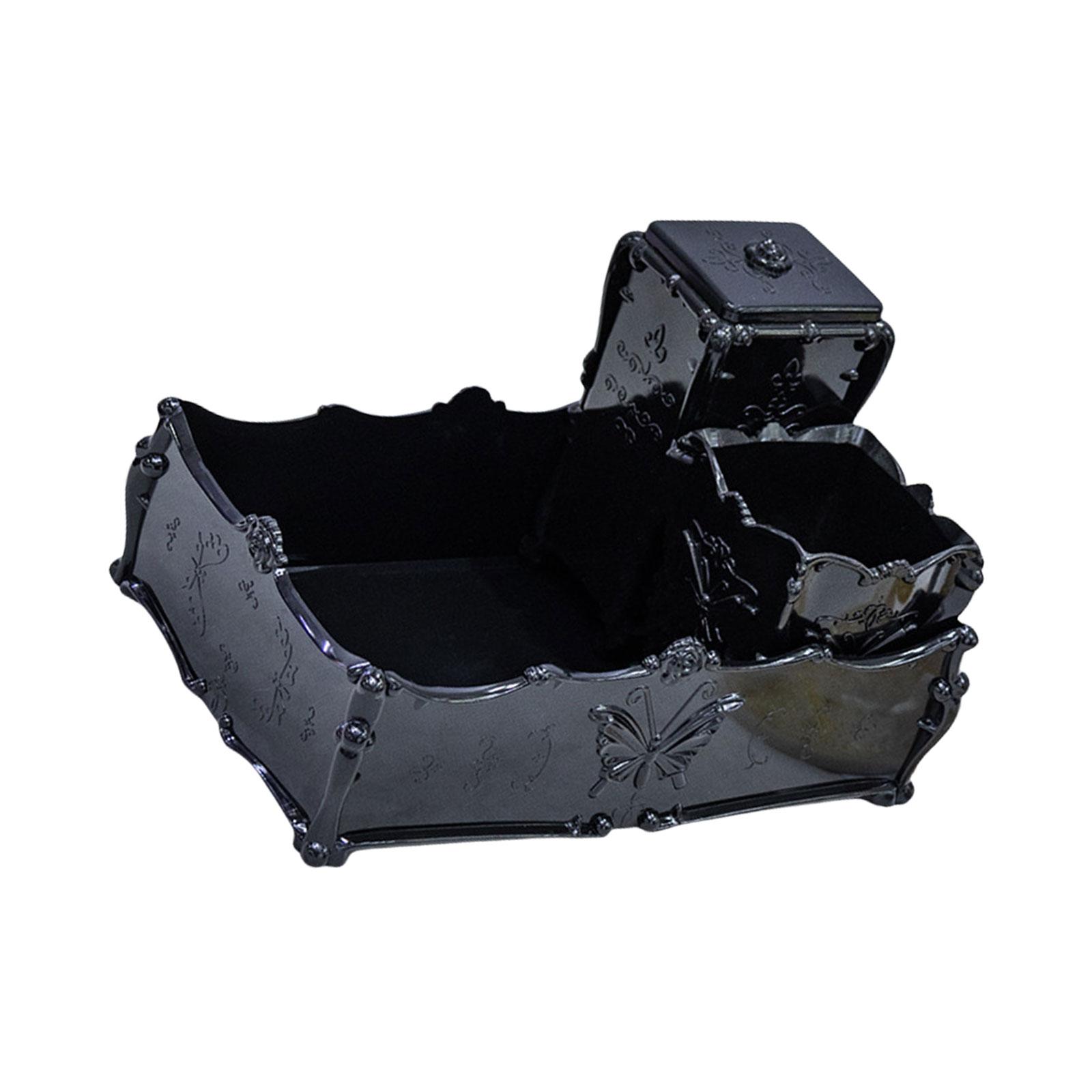 

Органайзер для кистей для макияжа, контейнер-диспенсер для косметических ватных дисков, коробка для хранения инструментов для ногтей для дома, салона чёрный