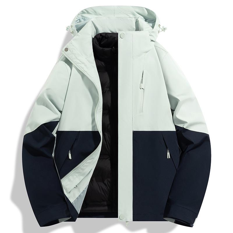 Men s Autumn/Winter Windproof 3-in-1 Down Jacket - Warm, Velvet-Lined Sports Coat XXX-Large