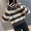 Navava Women S Warm Striped Color Block Long Sleeve Knit Sweater Nk3425