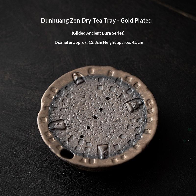 Ancient Burnt Dunhuang Zen Dry Bubble Tray Round Teapot Holder Teapot Stand Tea Set Accessories Tea Table Ceramic Tea Tray