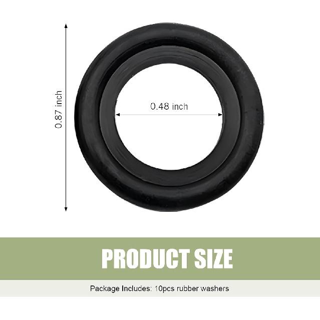 10 PCS M14 Oil Drain Plug Gasket, Rubber Car Sealing Gasket Replacement for OEM#F5TZ-6734-BA, Engine Oil Pan Crush Washers Reduced Oil Leakage,