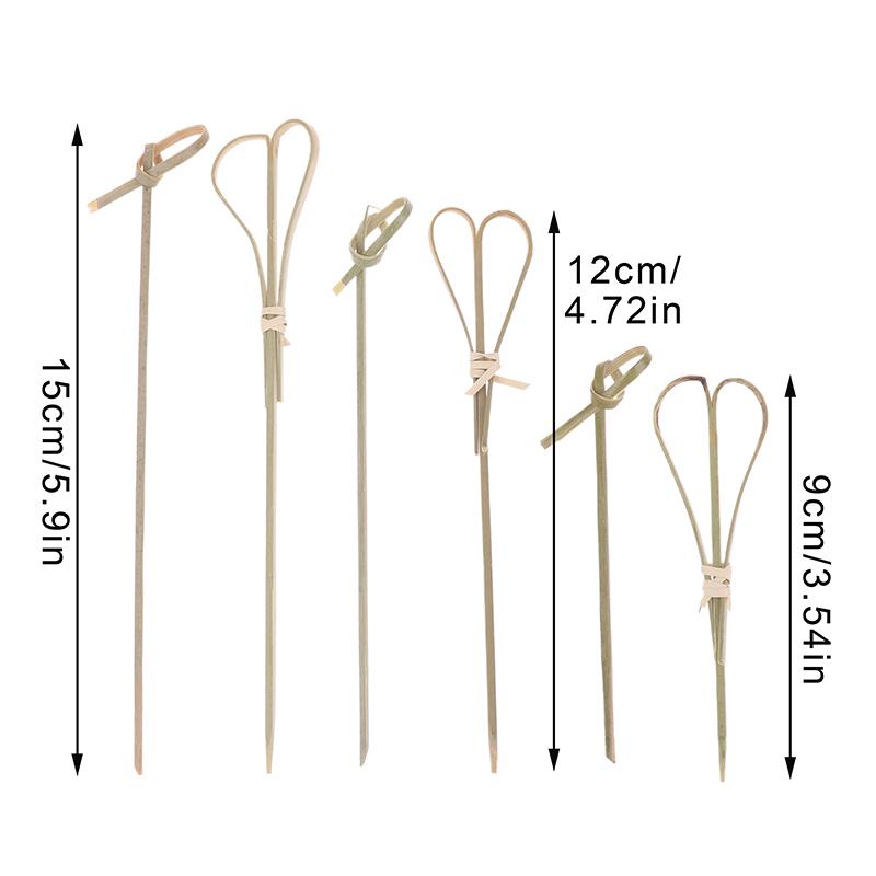 100Pcs Food-Safe Disposable Bamboo Skewers Multipurpose Barbecue, Cocktail, and Appetizer Picks for Home and Event Use
