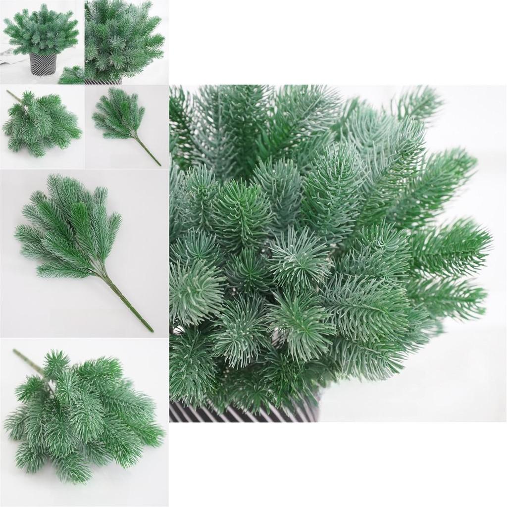 Christmas Floral Fake Pine Needle With Semi Handmade Plastic Material For Gift And Room Decor