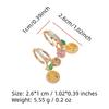 1 Pair Cute Lemon with Heart Shape Zirconia Dangle Earrings for Women Earring Jewelry Party Accessories