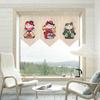 Japanese Style Lucky Cat Pattern Short Curtain Kitchen Door Partition Triangle Flag Restaurant Hanging Half Curtain Pennant