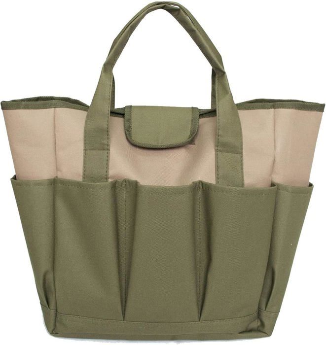 Sac à outils de jardin AIMOONSA 8 poches en tissu Oxford - résistant, autoportant, vert