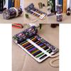 Ethnic Style Colored Geometric Pattern Pencil Canvas Storage Bag For Artists And Students