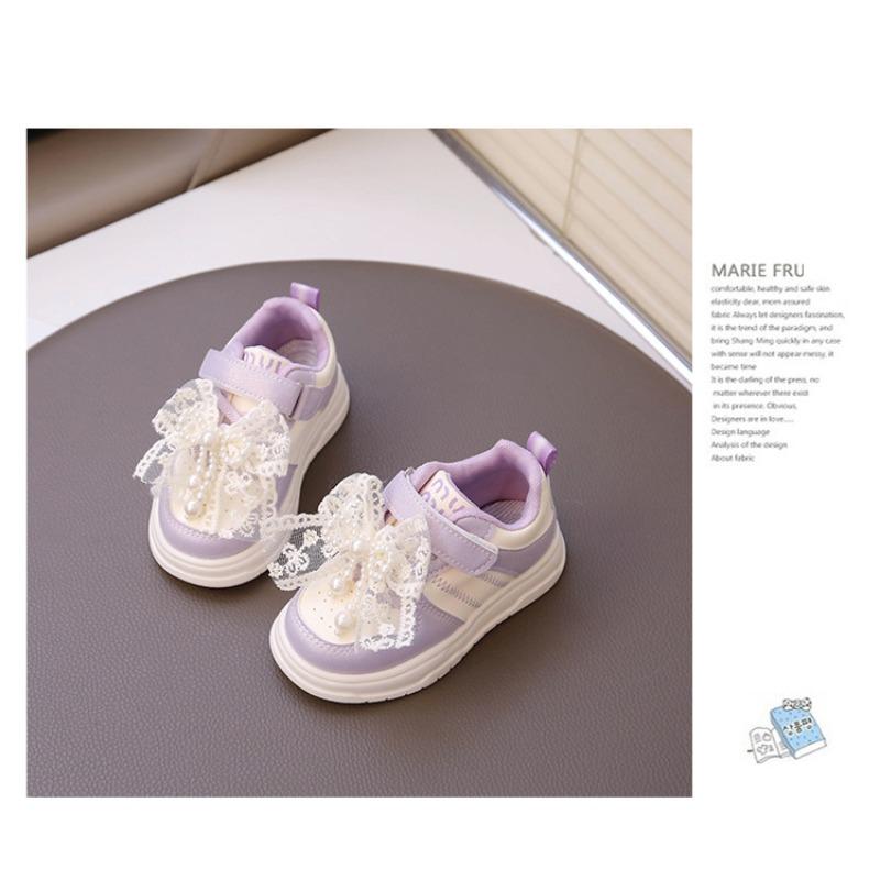 Spring and Autumn New Children's Shoes Non-slip Soft Sole Lightweight Baby Shoes Girls Princess Bow Versatile Sneakers