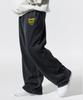 CREAM SODA LAB Quarter Teamplay Pigment Wide String Pants Black Yellow